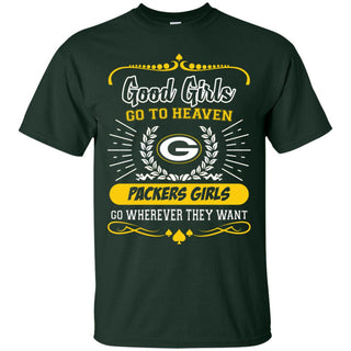 Good Girls Go To Heaven Green Bay Packers Girls Tshirt For Fans