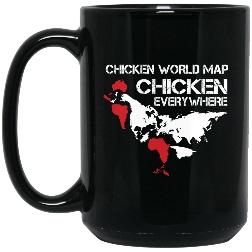 Funny Chicken Mugs - Chicken Map Ver 2, is cool gift for friends