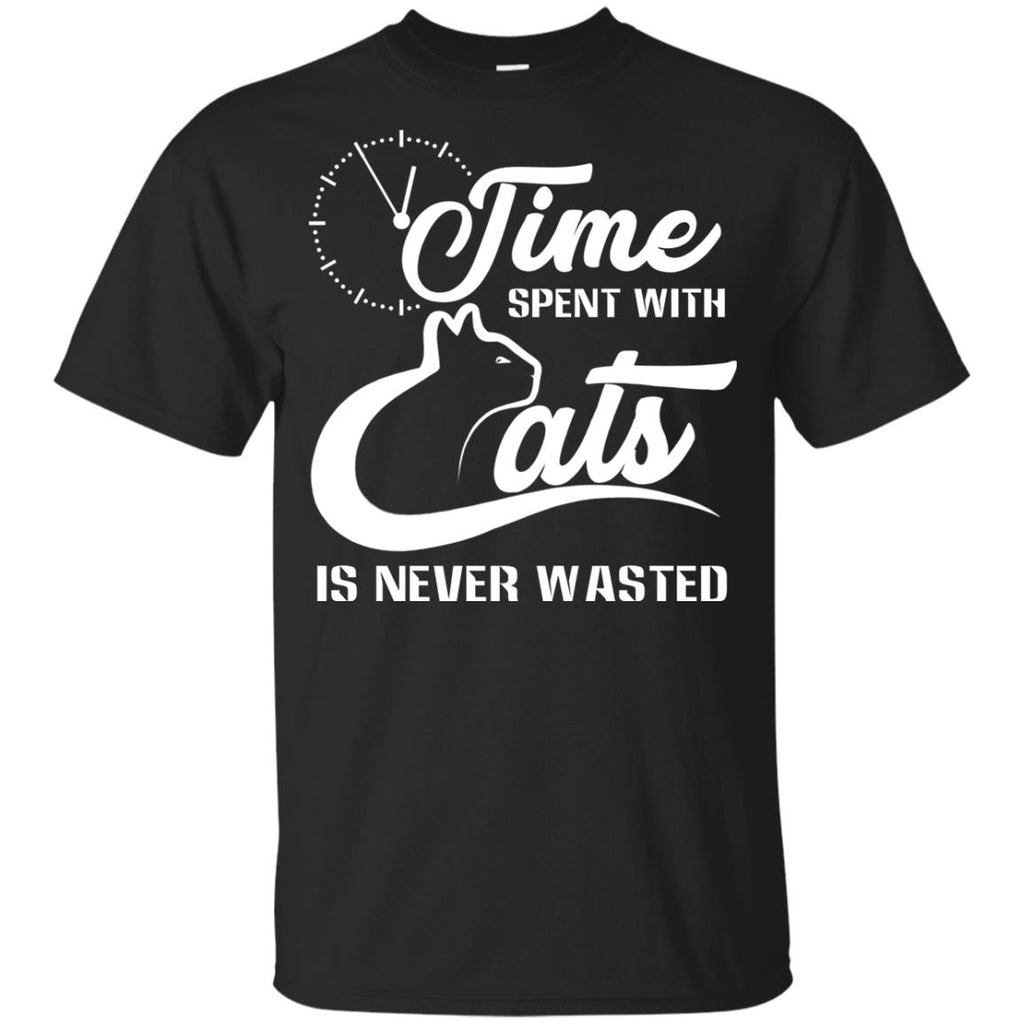 Time spent with cat is never wasted kitten tee shirt for lover