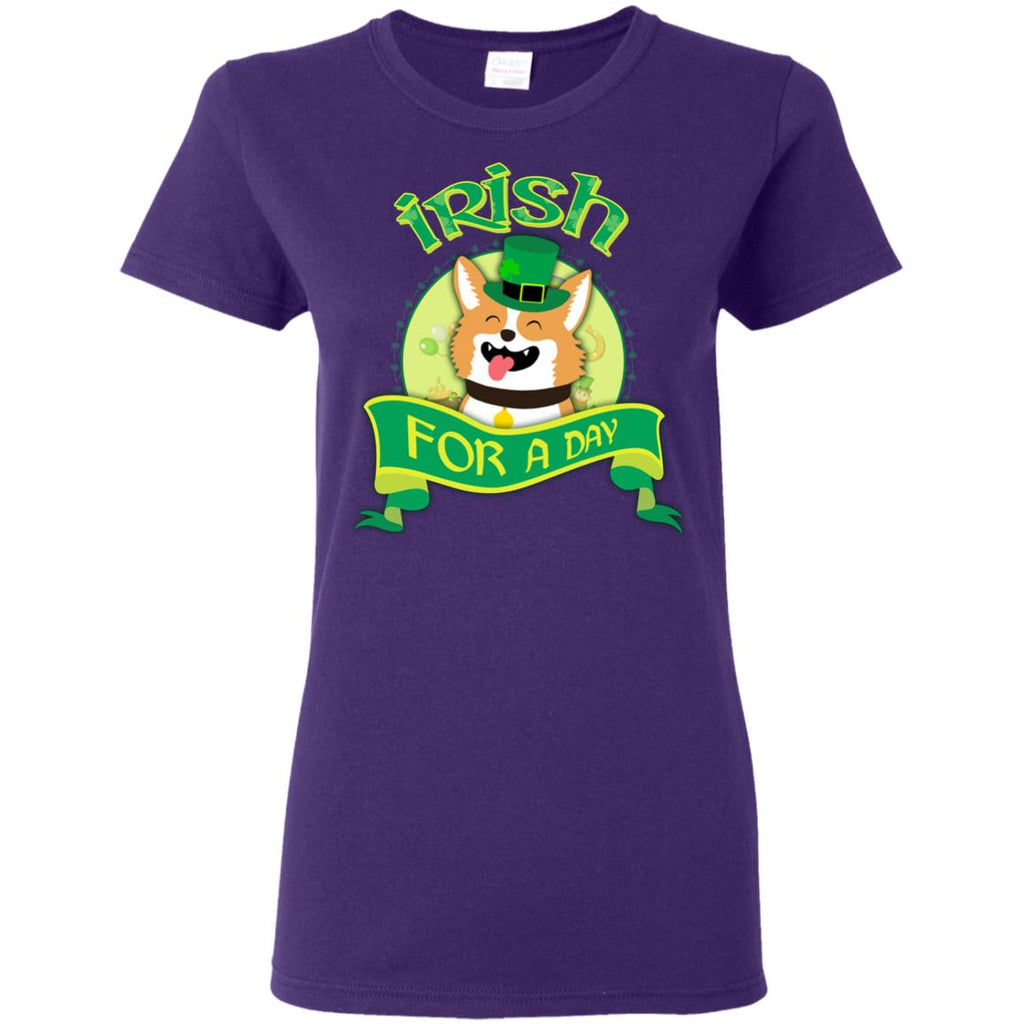 Funny Corgi Dog Shirt Irish For A Day As St. Patrick's Day Gift