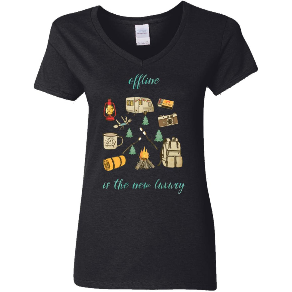 Black Offline Is The New Luxury Cute Shirts For Camping Lovers Tshirt