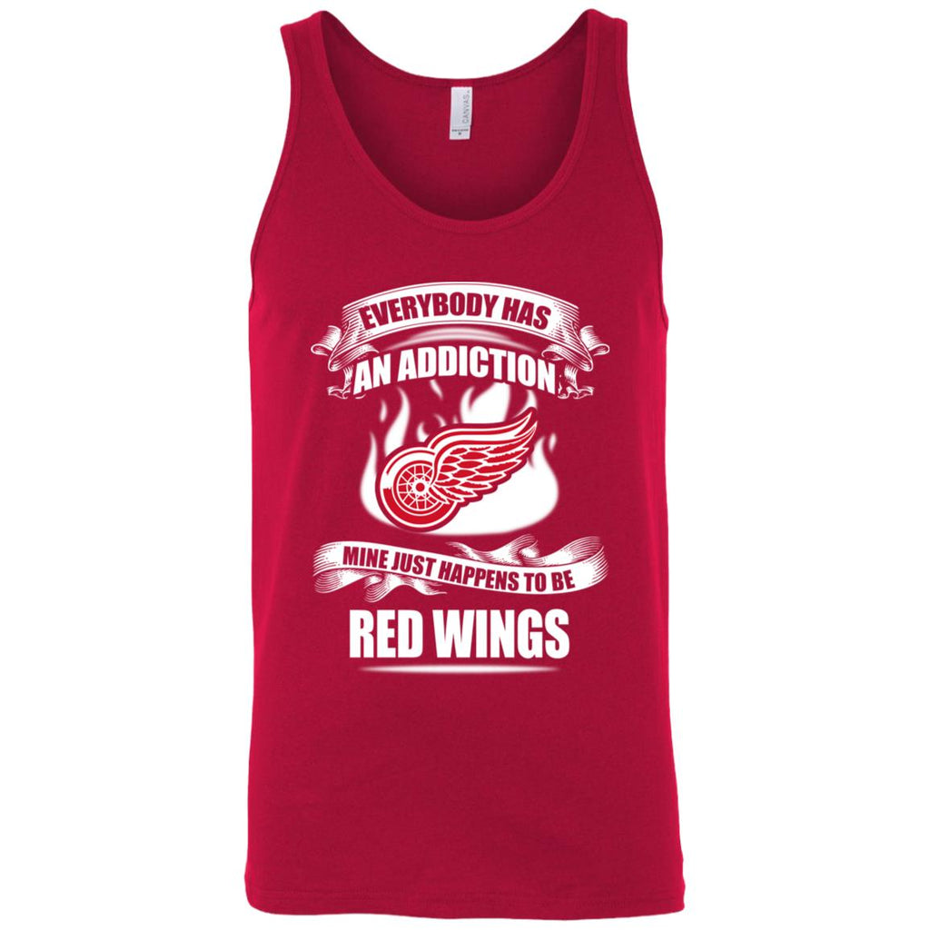 Has An Addiction Mine Just Happens To Be Detroit Red Wings Tshirt
