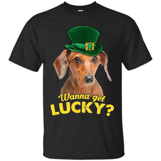 Funny Dachshund Tee Shirt Wanna Get Lucky Doxie Dog Gift