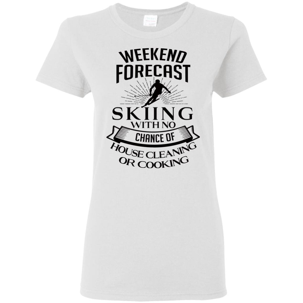 White Weekend Forecast Skiing Tshirt For Lover