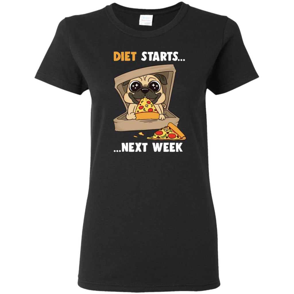 Diet Starts Next Week Pug Tee Shirt