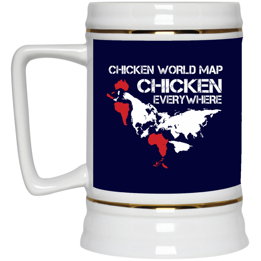 Funny Chicken Mugs - Chicken Map Ver 2, is cool gift for friends