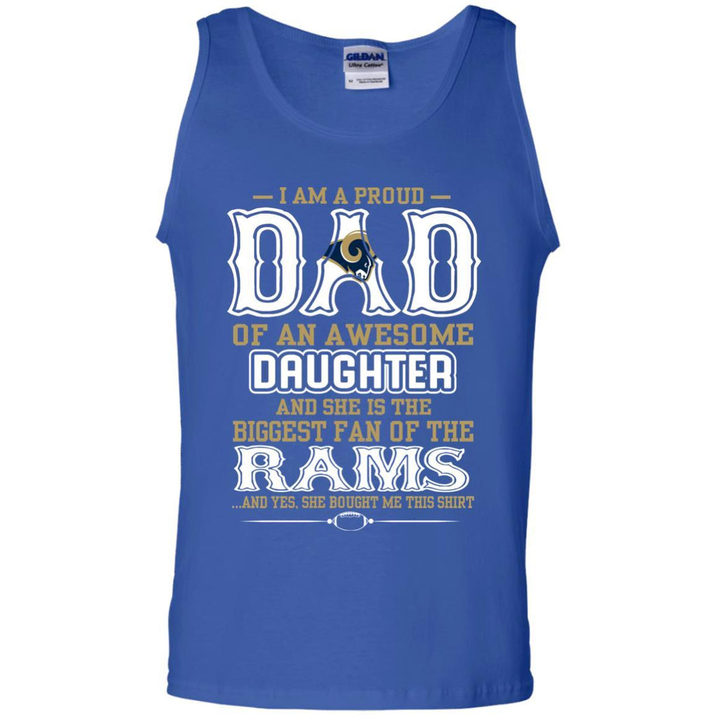 Proud Of Dad with Daughter Los Angeles Rams Tshirt For Fan