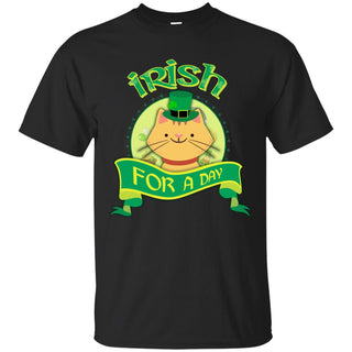 Funny Cat Tee Shirt Irish For A Day For St. Patrick's Day Kitten Gift