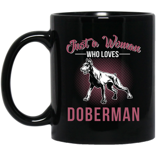 Just A Women Who Loves Doberman Mugs