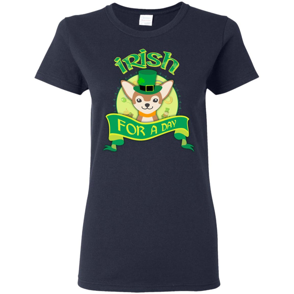 Funny Chihuahua Dog Shirt Irish For A Day as St. Patrick's Day Gift