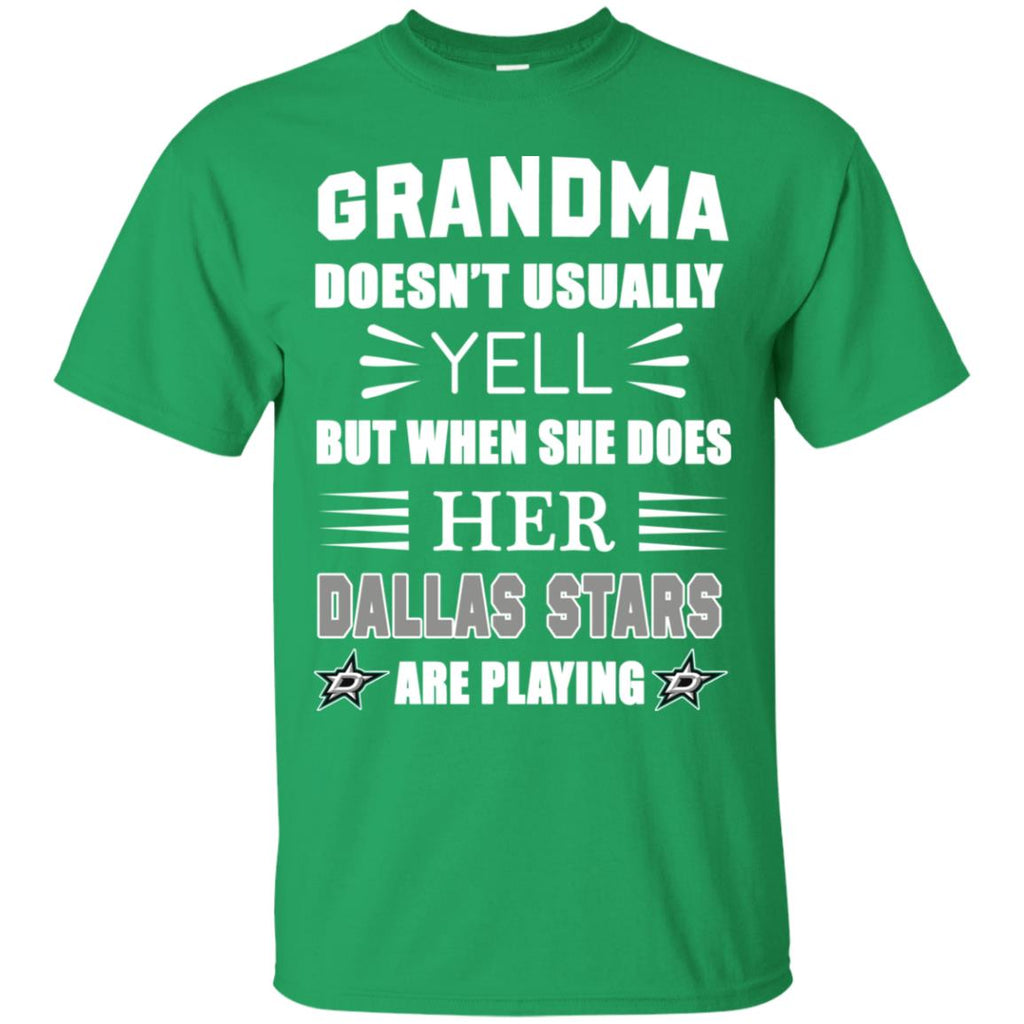 Cool Grandma Doesn't Usually Yell She Does Her Dallas Stars Tshirt
