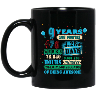 9th Birthday With Countdown And Being Awesome Mug