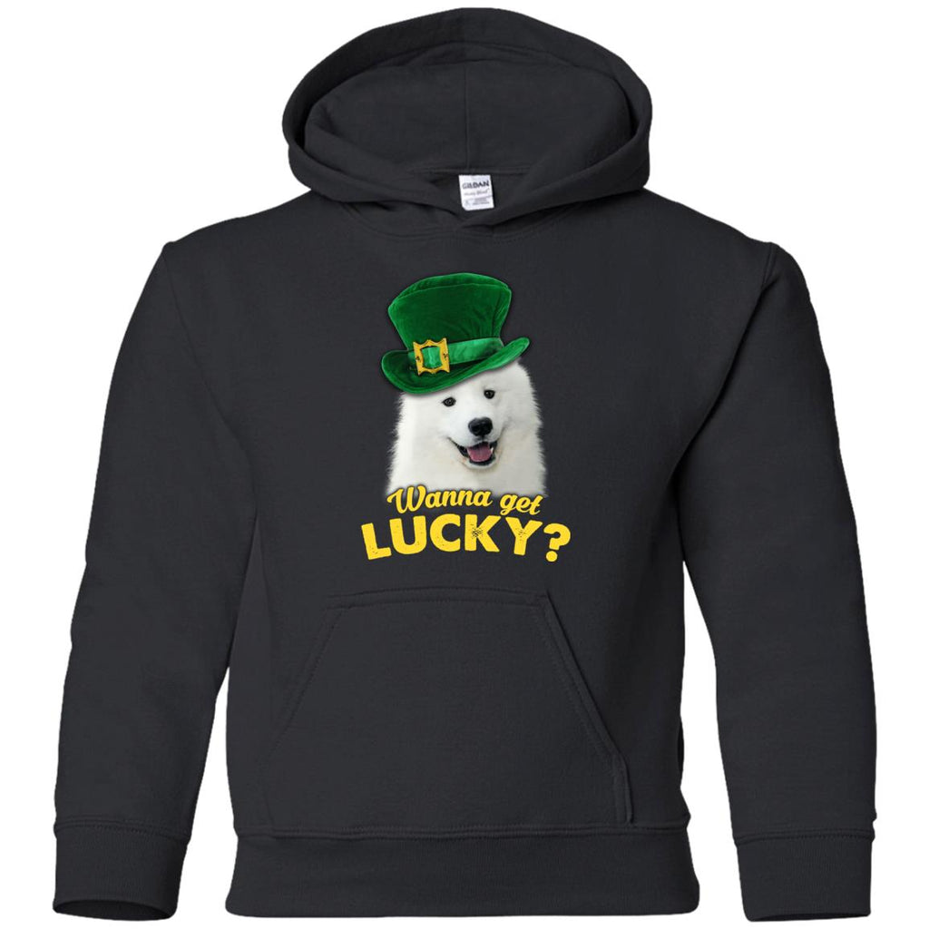 Funny Samoyed Tshirt Wanna Get Lucky St. Patrick's Day Sammy Dog gift