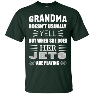 Cool Grandma Doesn't Usually Yell She Does Her New York Jets Tshirt