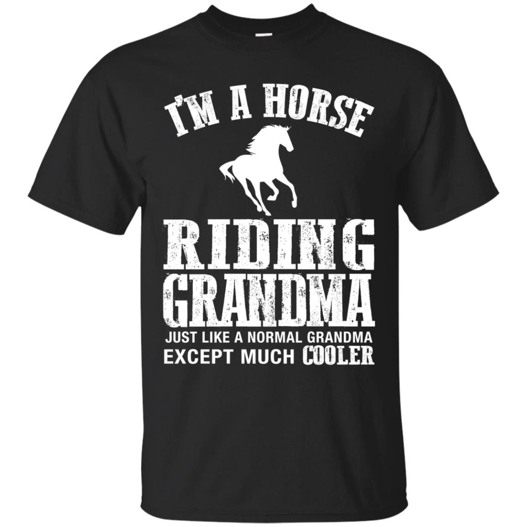 I'm A Horse Riding Grandma White Horse Tshirt for equestrian lady gift
