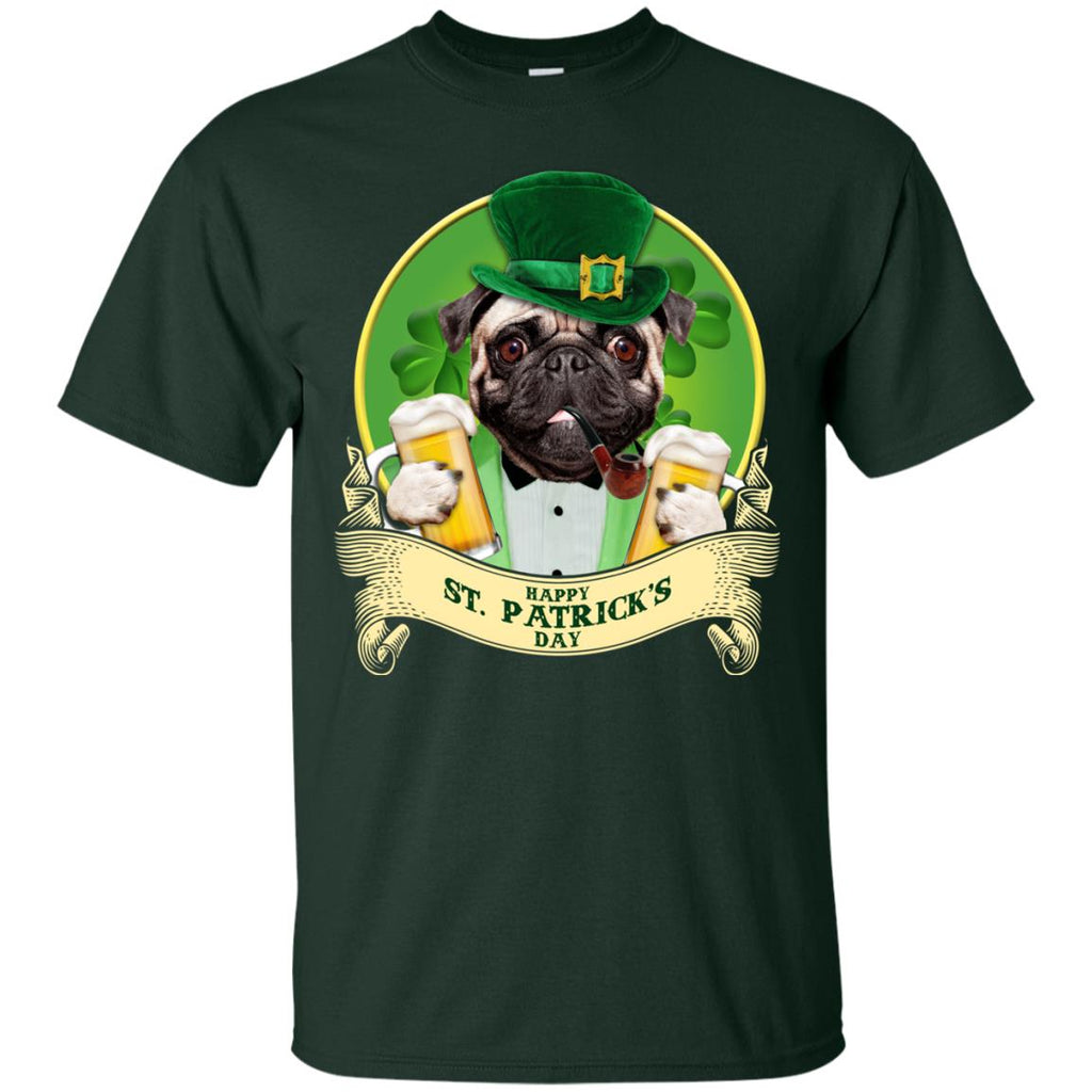 Funny Pug Tshirt Happy St Patrick's Day Pugy Dog Gift St. Patrick's Day