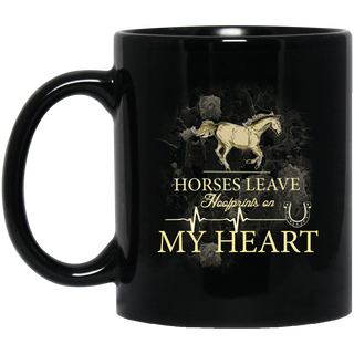 Horses Leave Hoofprints On My Heart Mugs