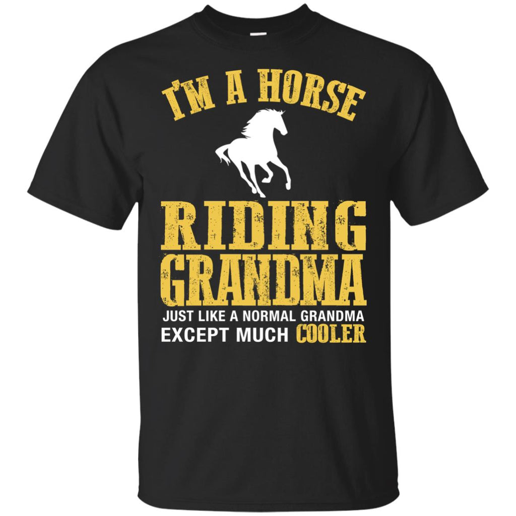 I'm A Horse Riding Grandma Yellow Horse Tshirt for equestrian lady gift