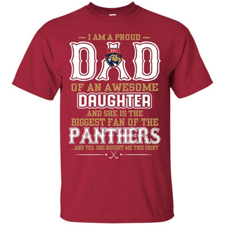 Proud Of Dad with Daughter Florida Panthers Tshirt For Fan