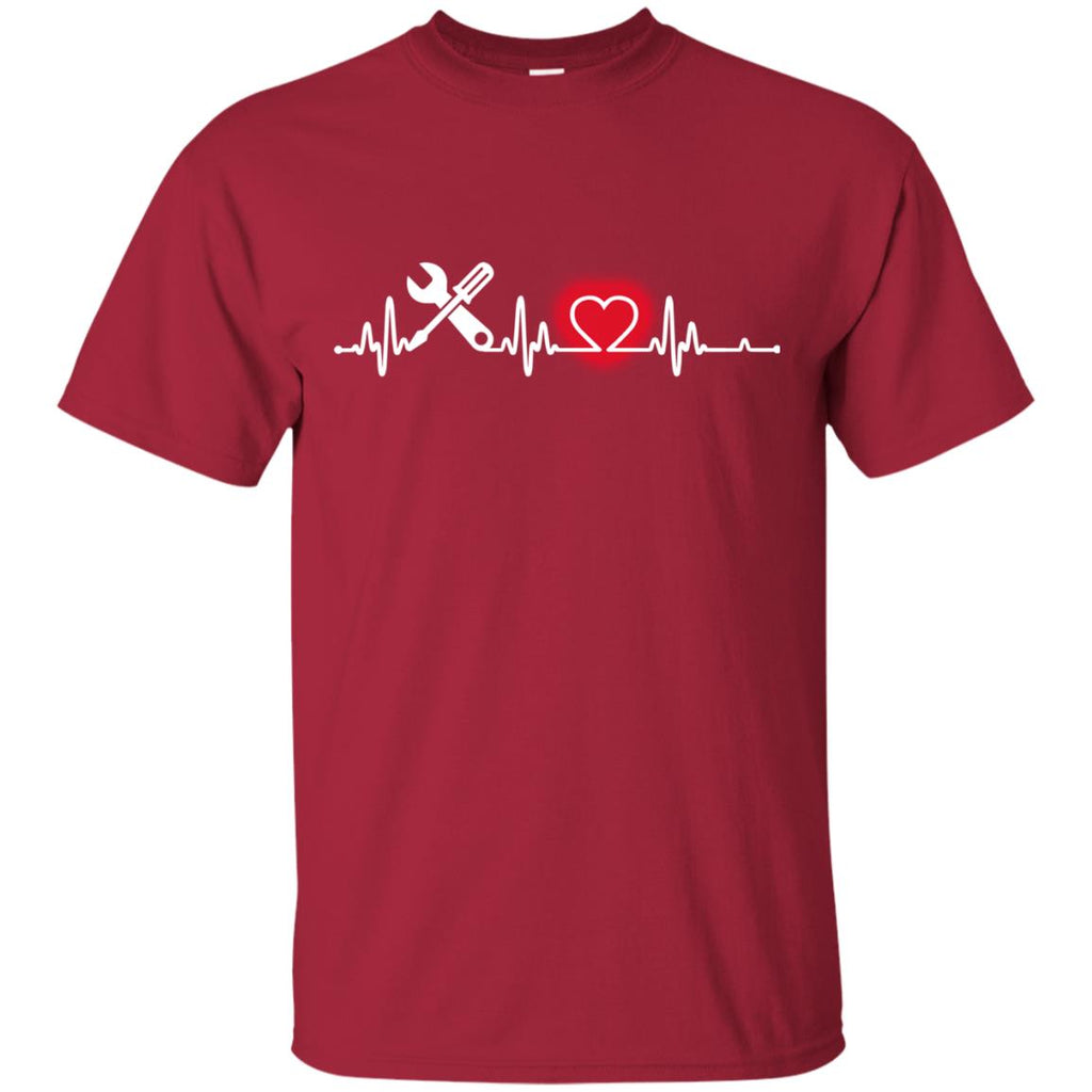 Heart Beat Red Engineer Technician Tshirt For Lover