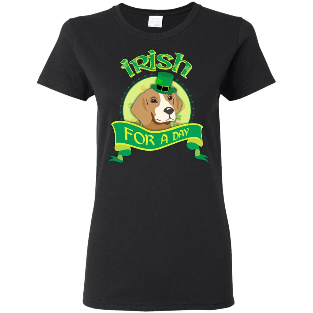 Funny Beagle Dog Shirt Irish For A Day for St. Pattrick's Day Gift