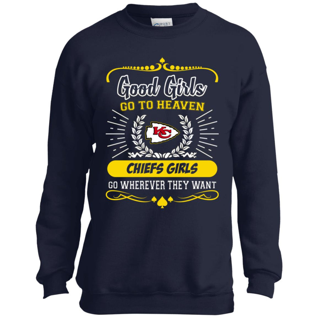Good Girls Go To Heaven Kansas City Chiefs Girls Tshirt For Fans
