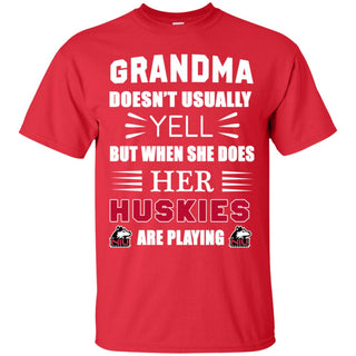 Cool Grandma Doesn't Usually Yell She Does Her Northern Illinois Huskies Tshirt
