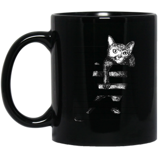 Nice Cat Black Mugs - Cat Hanging, is cool gift for your friends