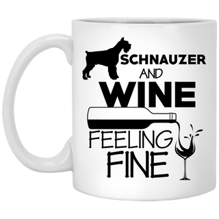 Schnauzer & Wine Feeling Fine Mugs