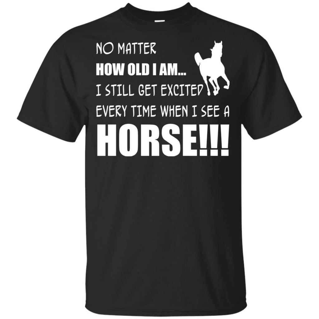 I Get Excited When I See A Horse Tee Shirt For Equestrian Gift