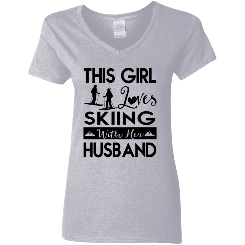 This Girl Loves Skiing With Her Husband Tshirt Gift
