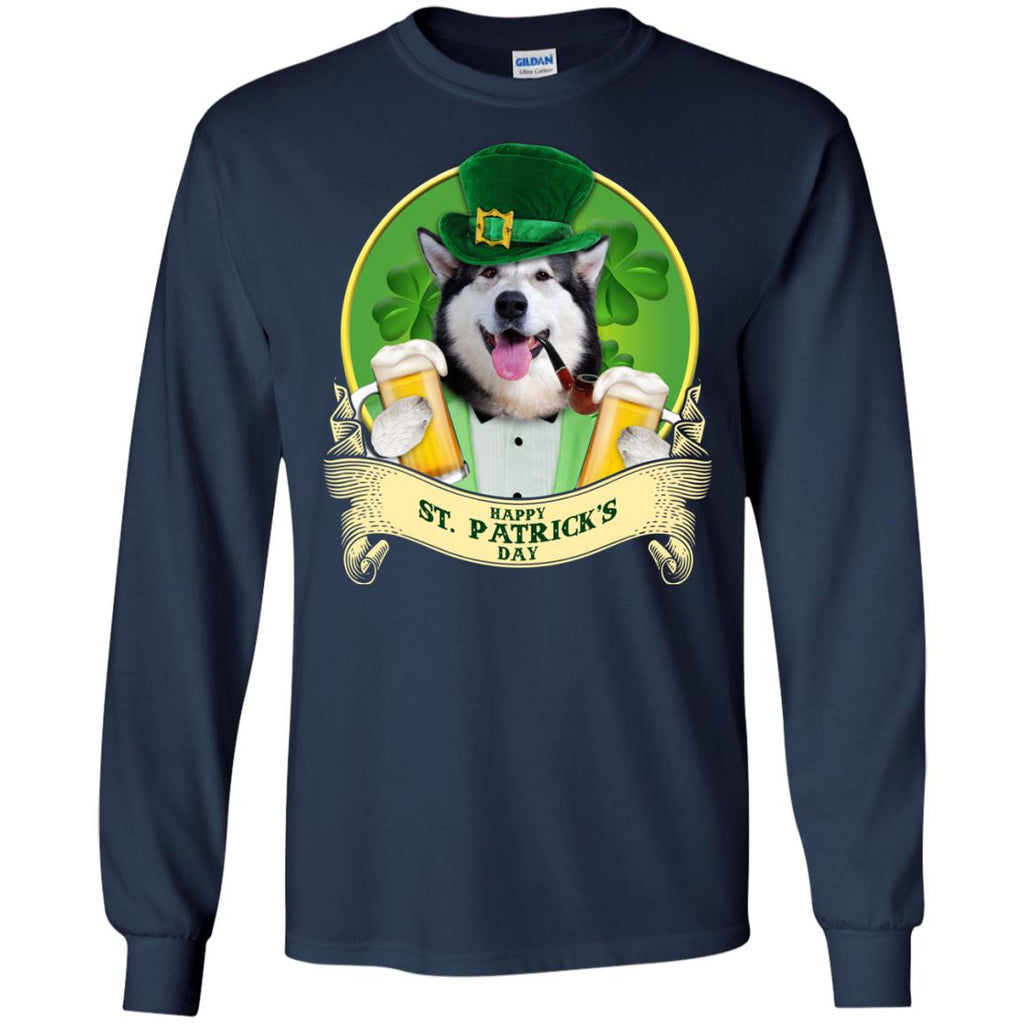 Funny Husky Tshirt Happy St Patrick's Day Siberian Dog Gift