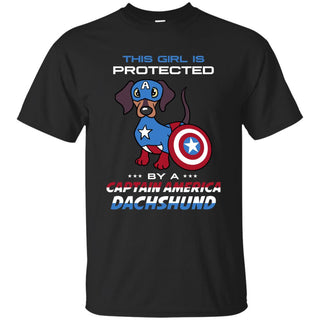 This Girl Is Protected By Captain America Dachshund Tshirt