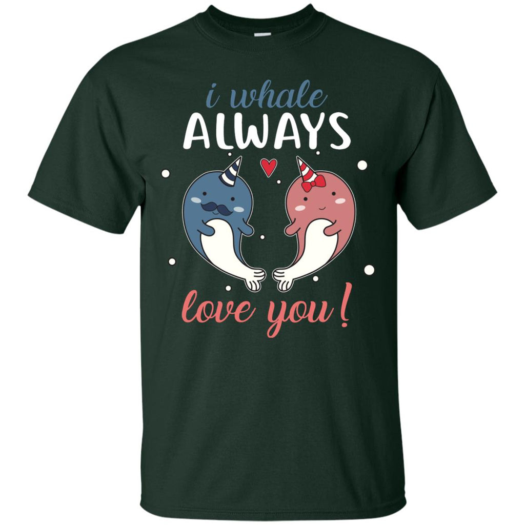 I Whale Always Love You Narwhal Couple Tee Shirt For Wild Animals Gift