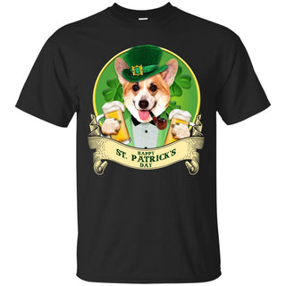 Funny Corgi Dog Tee Shirt Happy St Patrick's Day As Pembroke Gift