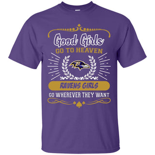 Good Girls Go To Heaven Baltimore Ravens Girls Tshirt For Fans