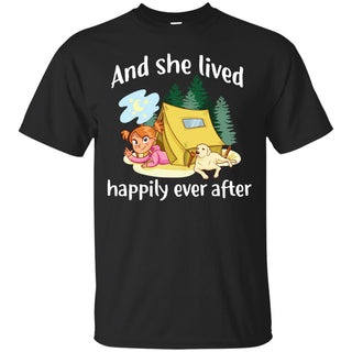 Nice Camping Tee Shirt And She Lived Happily Ever After Camper gift