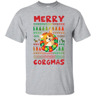 White Merry Corgmas Awesome Christmas Corgi TShirt For Lover