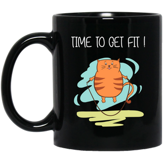 Time To Get Fit Cat Mugs