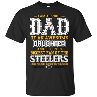 Proud Of Dad with Daughter Pittsburgh Steelers Tshirt For Fan