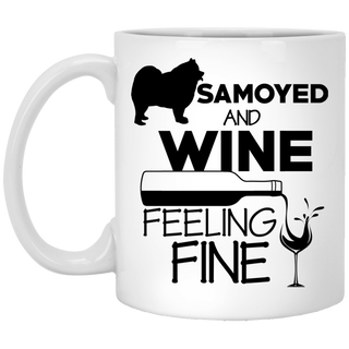 Samoyed & Wine Feeling Fine Mugs For Lover