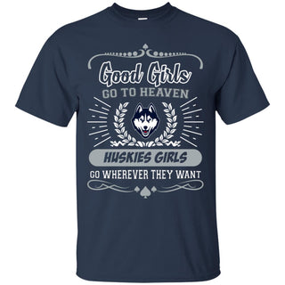 Good Girls Go To Heaven Connecticut Huskies Girls Tshirt For Fans