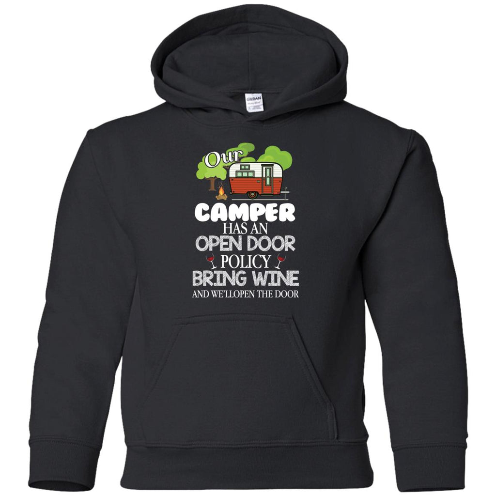 Our Camper Has An Open Door Policy T Shirt For Camping Tshirt