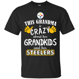 Funny This Grandma Is Crazy About Her Grandkids And Her Steelers T Shirts