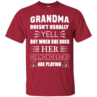 Cool Grandma Doesn't Usually Yell She Does Her Arizona Diamondbacks Tshirt