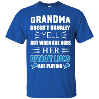 Cool Grandma Doesn't Usually Yell She Does Her Detroit Lions T Shirts