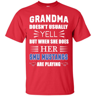 Cool Grandma Doesn't Usually Yell She Does Her SMU Mustangs Tshirt