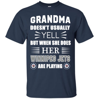 Cool Grandma Doesn't Usually Yell She Does Her Winnipeg Jets Tshirt