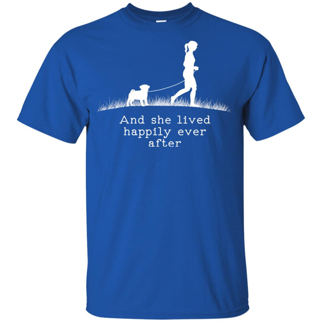 Pug And She Lived Happily Dog Tshirt For Puppy Gift