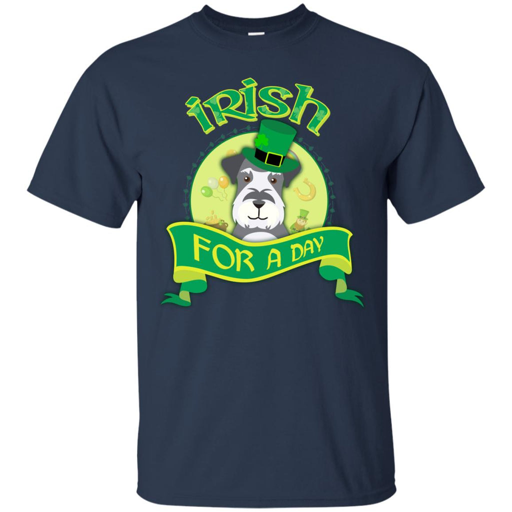 Funny Schnauzer Tshirt Irish For A Day Miniature terrier Dog Gift